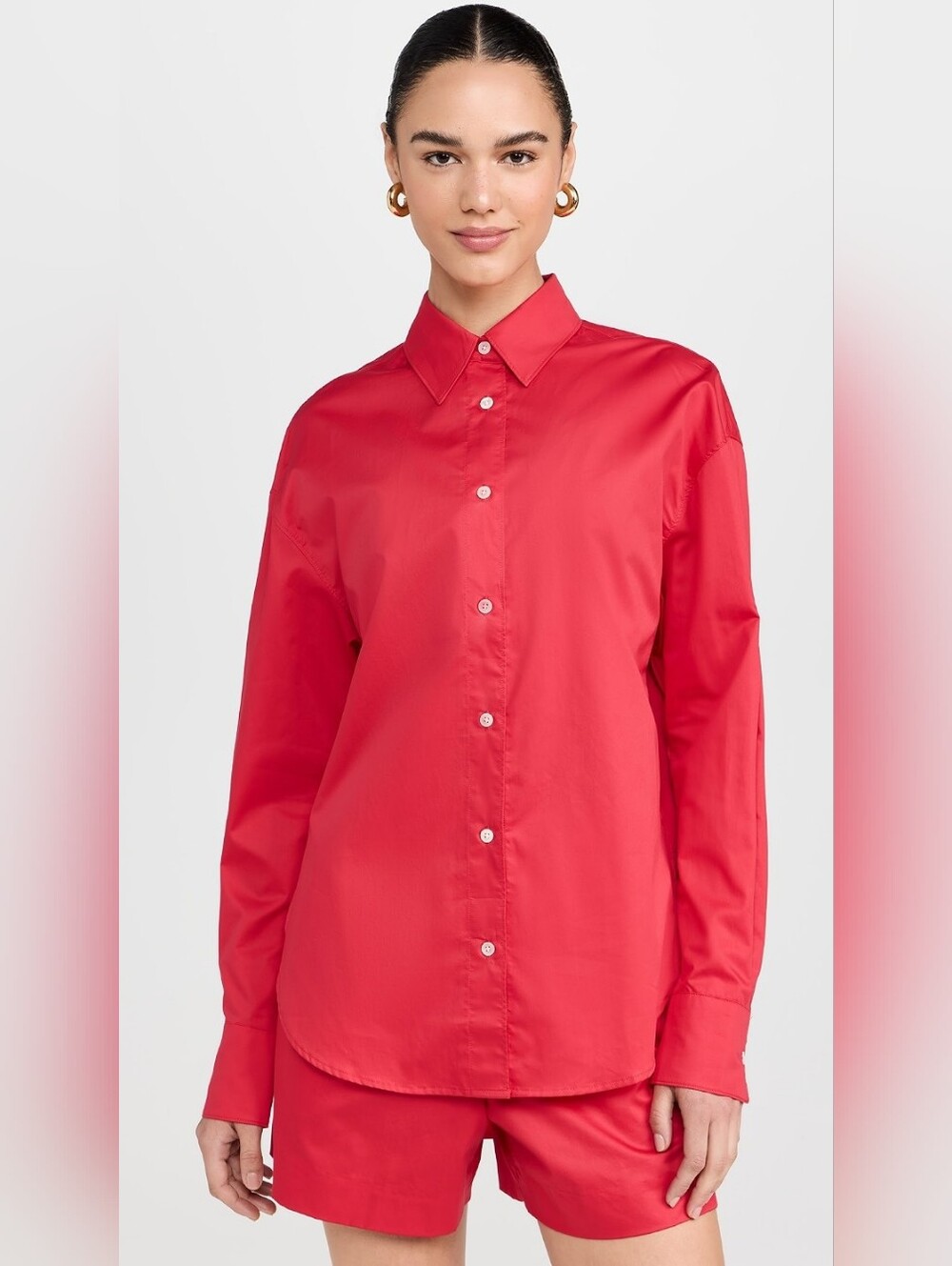 Red Button-Front Top - Picture 2 of 4